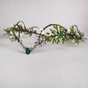 Woodland elf tiara Elven winter crown Fairy crown Elvish headpiece