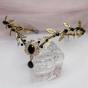 Gold fairy tiara Woodland elf crown Faerie headpiece Elvish tiara Elven circlet
