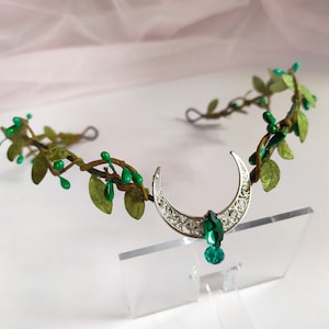 Moon crown Elf fairy crown Moon tiara Woodland elven circlet  Moon headpiece