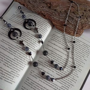 Glasses chains witchy Gothic glasses chain with black moon Stainless steel sunglasses chain