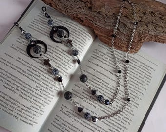 Glasses chains witchy Gothic glasses chain with black moon Stainless steel sunglasses chain