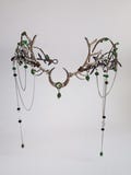 Elf Crown with Antlers, Woodland Fairy Tiara, Druid Headpiece, Elven Circlet with Horns, Gothic Fantasy Wedding Crown product logo