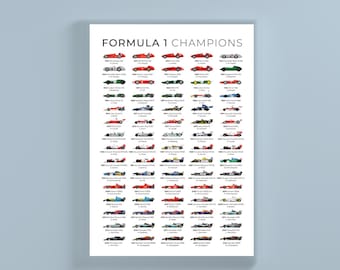 DIGITAL VERSION Formula 1 All Time World Champions Statistical Infographic Wall Print Poster Art || UPDATED 2025 Max Verstappen!