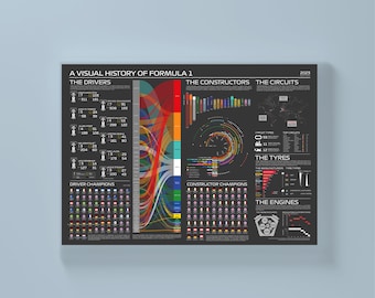 DIGITAL VERSION Visual History of Formula 1 Statistical Infographic Wall Print