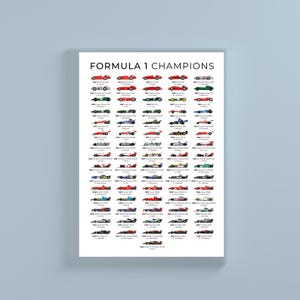 Formel 1 Meister Poster, F1 Rennwagen Druck, Motorsport Wandkunst