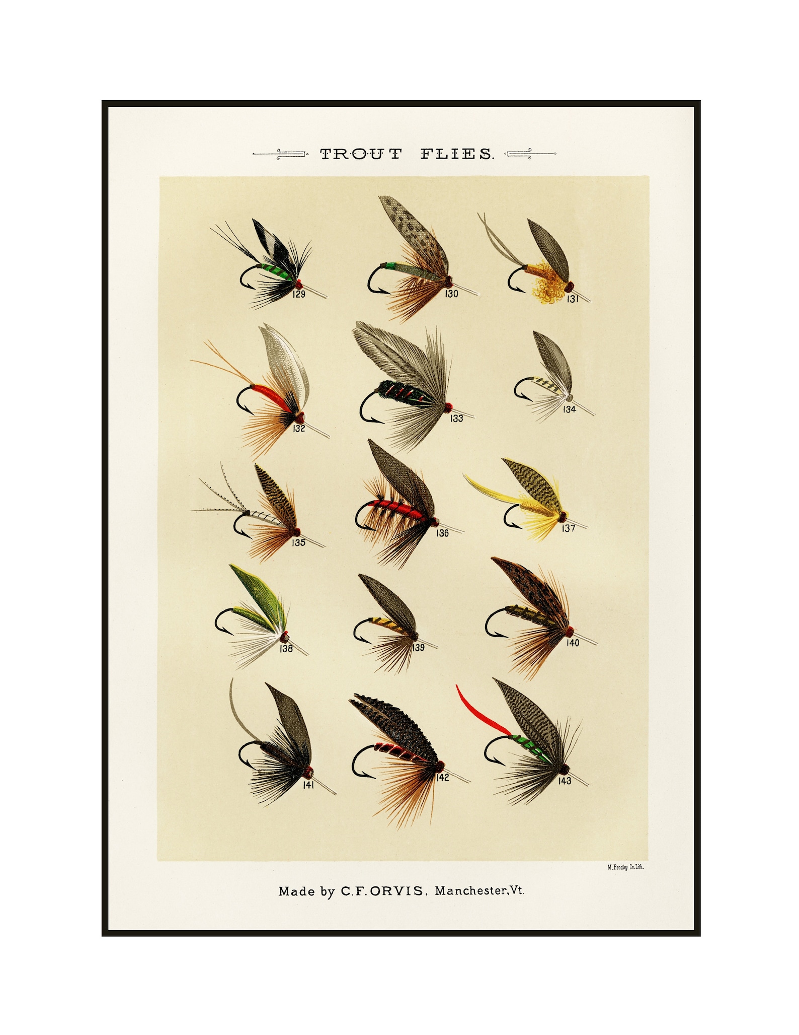 Vintage Fly Fishing Print Trout Flies From Favorite Flies & Etsy