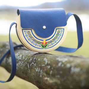 Round woman bag &quot;Dew drop&quot; Wooden bag Woodbag Leather bag Wood woman bag Shoulder bag Purse Messenger bag Woman handbag Clutch Boho style