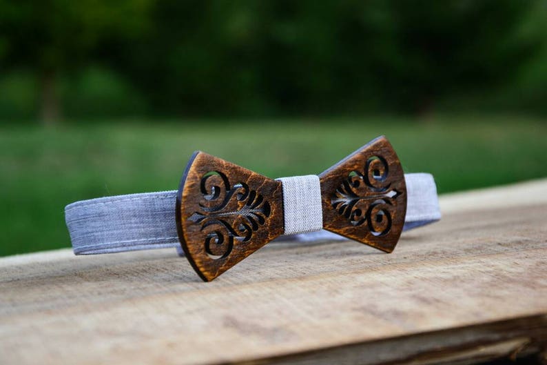 Wooden Bow Tie Gift for men Groomsmen Wedding accessories Etsy