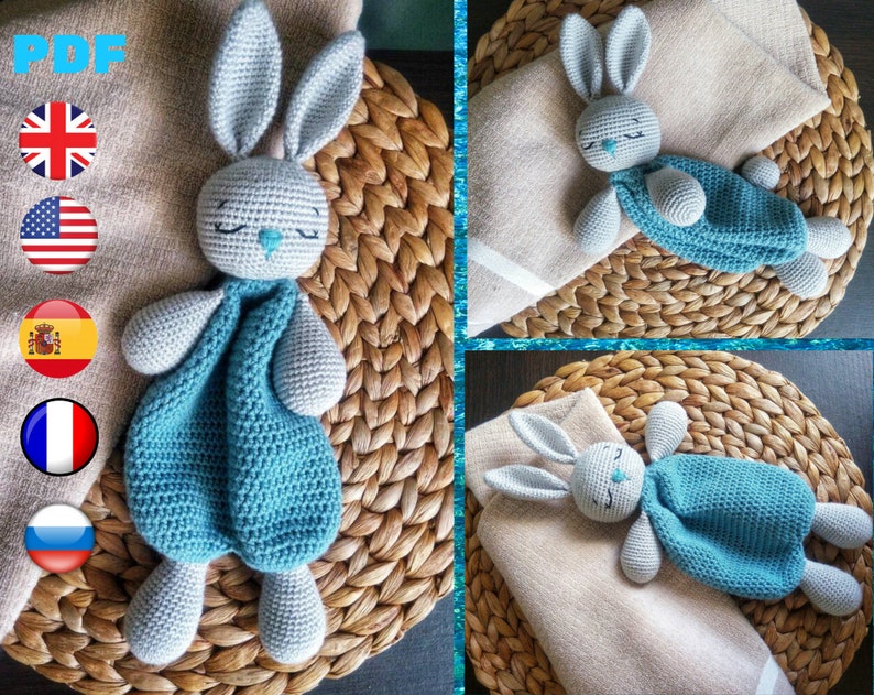 Download Crochet Bunny Lovey Pattern EN & ES Cute Bunny Rabbit | Etsy