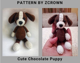 Dog crochet pattern, Puppy amigurumi, This tutorial PDF will help to create Cute Chocolate  Stuffed plush Doggy Toy by yourself, Handmade