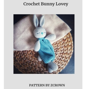 Bunny Lovey Crochet Pattern ES/SPA, Comfort baby Blanket, El Crochet de Conejito Lovey Patronas de amigurumi crochet tutorial PDF file image 5