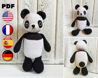 Panda Bear Crochet Pattern, Bamboo little Panda, mimi bear Amigurumi, Stuffed Animal Toy, gifts for baby, tutorial PDF file