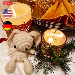 Niedliche weiße Häschen Jenny Häkelanleitung, Einfache Amigurumi Anleitung, Miniatur Osterhase (Anleitung PDF)