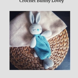 Crochet Bunny Lovey Pattern EN & ES, Cute Bunny Rabbit amigurumi Doll, Security Comfort Blanket Toy, gift for newborn tutorial PDF file image 7
