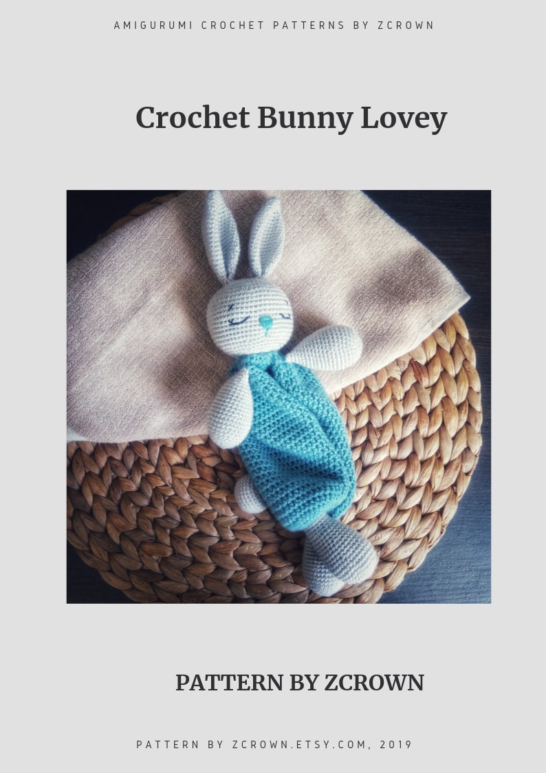 Doudou Lapin au crochet patron FRA/FR, Modéle de crochet Couverture bébé Doudou plat, Bunny Lovey Crochet Pattern tutorial PDF file image 7