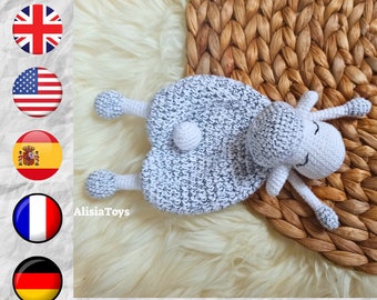 Lamb Lovey Crochet Pattern, Easy Sheep amigurumi pattern, Security Comfort Blanket Toy, gift for newborn (tutorial PDF file)