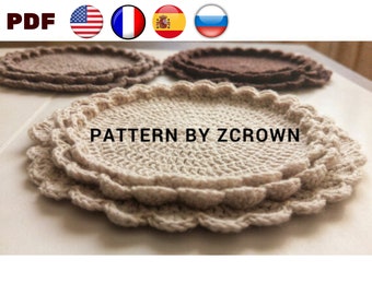 Crochet Doilies Pattern, Coffee Time Doily, Tea time Crochet coasters, crochet rug pattern, hygge Crochet Home Decor (tutorial PDF file)