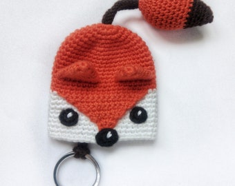 Pattern Crochet Fox key cover EN, Pattern key cozy Fox burnt orange Amigurumi, Crochet accessories, Crochet Gift (tutorial PDF file)