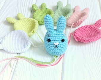 Crochet Easter Tiny Bunny Crochet Pattern, Easy amigurumi pattern, Miniature Easter bunny (tutorial PDF)