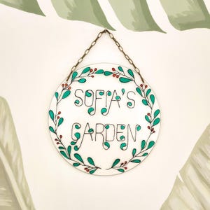 Custom Hand-Painted Hanging Garden Sign, Personalized Yard Decoration, Garden Gifts for Mom