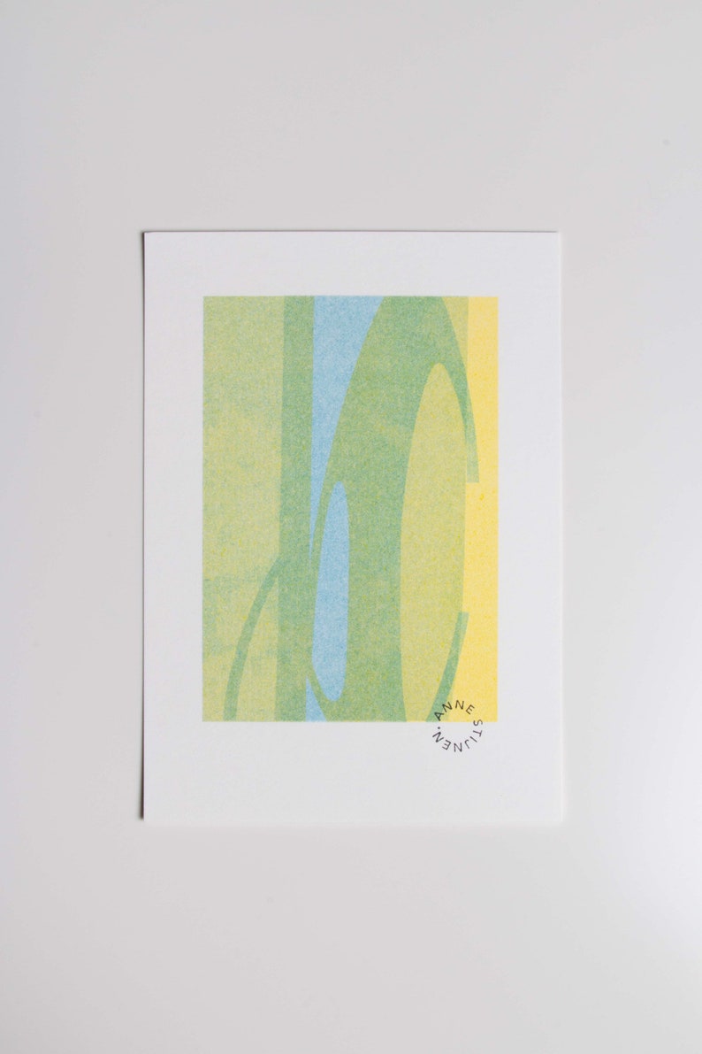 Abstract risograph print 13x18cm image 1