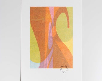Abstract risograph print 13x18cm