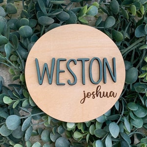 Baby boy name announcement sign, baby boy name sign, birth announcement sign, mini 3d baby name sign, custom baby sign, baby shower gift