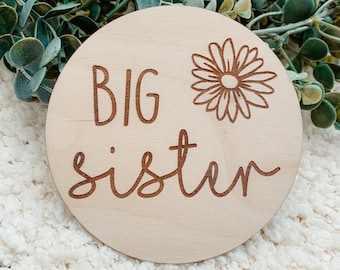 Big sister announcement, big sister sign, big sister announcement prop, pregnancy announcement sign, wood pregnancy announcement sign