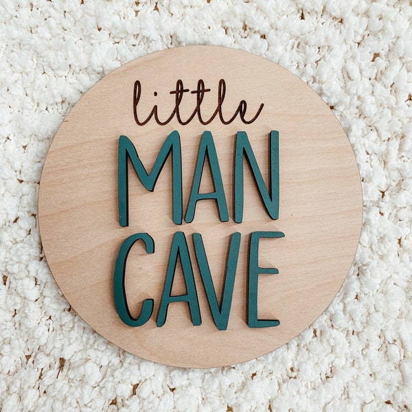 Little Man Cave boys room sign, boys room wall decor, boys playroom wall decor, baby boy nursery sign, brothers room decor signs, man cave