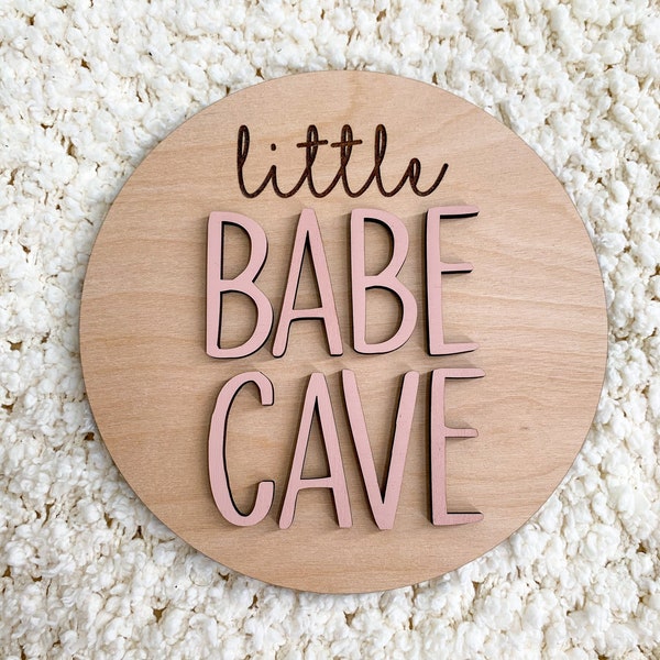 Little Babe Cave meisjes kamer teken, meisjes kamer muur decor, meisjes speelkamer muur decor, baby meisje kinderkamer teken, zuster kamer decor tekenen