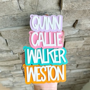 Personalized Backpack, backpack name tag, bag tag, luggage tag, kids tag, acrylic backpack name tag, diaper bag tag, lunch box name tag