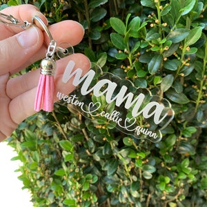 Mama keychain with kids name, mama keychain, customized mom keychain, Mothers Day gift, custom gifts for mom, gifts for mom, gifts for her image 8