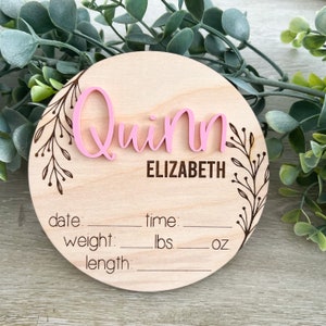 Signo de anuncio de nacimiento, signo de estadísticas de nacimiento, signo de bebé personalizado, estadísticas de recién nacido, signo de anuncio de bebé, signo de guardería, recuerdo del recién nacido