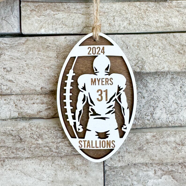 Personalized Football Player Christmas Ornament, Football Player Gift