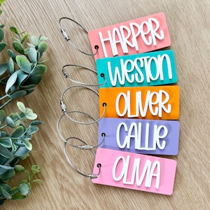 Personalized Backpack, backpack name tag, bag tag, luggage tag, kids tag, acrylic backpack name tag, diaper bag tag, lunch box name tag