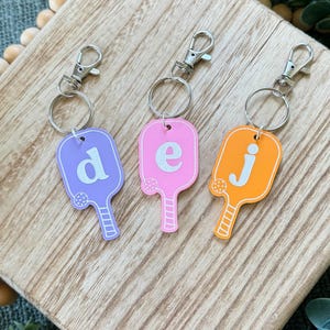 Personalized Pickleball keychain, Pickleball bag tag, pickleball name tag, pickleball paddle keychain, custom pickleball, pickleball gift
