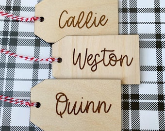 Personalized Christmas Stocking Tags, stocking name tags, Christmas stocking tags, wood stocking tags personalized, stocking personalized