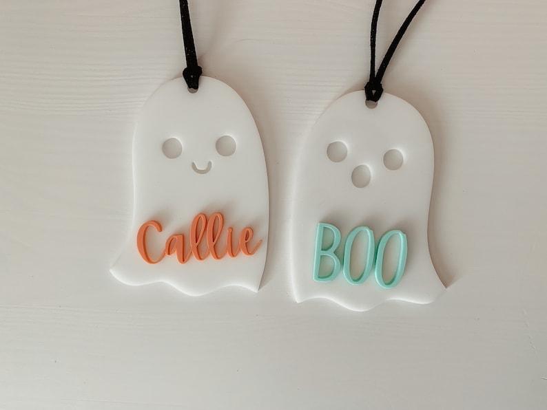 Halloween Basket Tags Halloween Name Tags Personalized Wood Etsy
