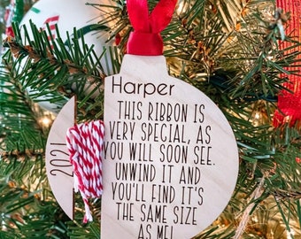 Kids keepsake Christmas ornament, kids height ornament, kids Christmas ornament 2022, keepsake ornament, Christmas ornaments handmade, wood