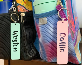 Backpack tag, bag tag, backpack name tag, name keychain, acrylic name keychain, bag tag personalized, name keychain, personalized keychain