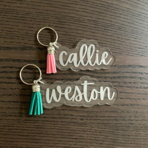Rucksackanhänger personalisiert, Name Schlüsselanhänger, Acryl Name Keychain, Rucksack Namensanhänger, Windeltasche Tag, Name Keychain, personalisierter Schlüsselbund