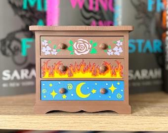 Feyre’s dresser miniature, bookshelf decor, ACOTAR bookshelf decor, book nook accessory, bookish gift, book lover gift, 3d printed bookshelf