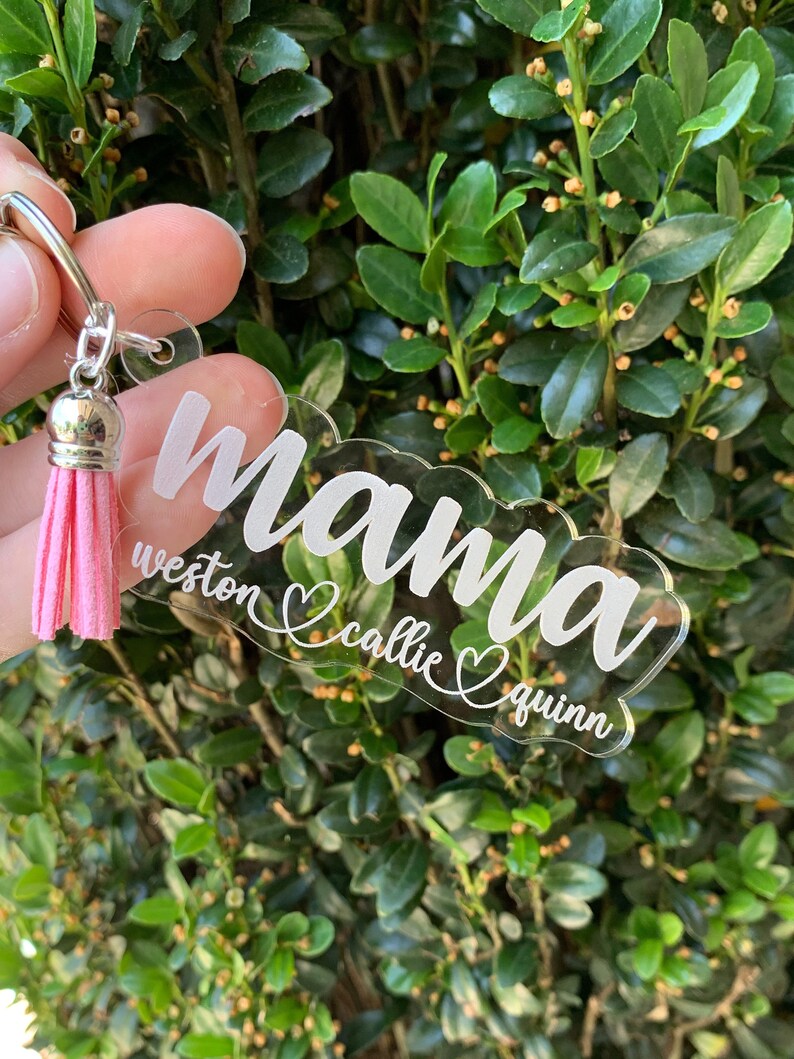 Mama keychain, mom keychain, gift for mom, custom keychain, Mothers Day gift, custom gifts for mom, wood keychain image 5