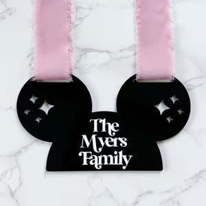 Mouse Ears Stroller Tag, Magical Stroller Family Tag, vacation name tag for stroller, mouse ears, Disney inspired stroller tag