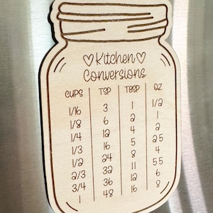 Kitchen Conversion Fridge Magnet, kitchen conversion chart, cooking conversion chart, kitchen fridge magnet, kitchen decor, homeowner gift