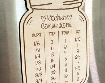 Imán para el refrigerador con conversión de cocina, tabla de conversión de cocina, tabla de conversión de cocina, imán para el refrigerador de cocina, decoración de cocina, regalo para el propietario