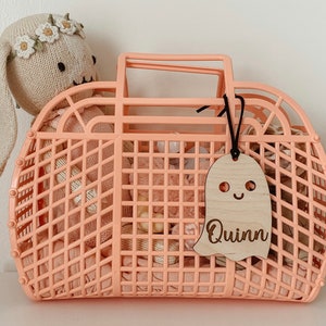 Halloween basket tags, Halloween name tags, personalized wood Halloween tags, boo basket tag, ghost name tag, kids Halloween decorations