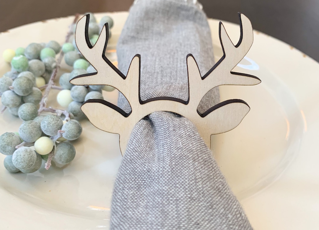 Napkin Rings, Reindeer Napkin Rings, Christmas Napkin Holder, Plate