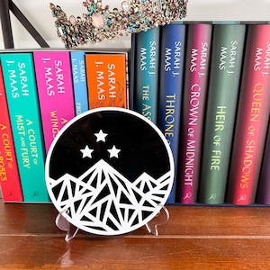 ACOTAR bookshelf decor, Velaris Mountain Sign, Velaris Book Nook, Velaris Decor, ACOTAR merch, ACOTAR gift, Fantasy Bookshelf Decor