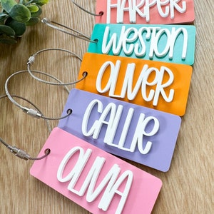 Etichette per zaino, portachiavi per bambini, etichetta per nome zaino, etichetta per borsa, etichetta per bagaglio, etichetta per bambini, portachiavi in acrilico, etichetta per nome, etichetta per borsa per pannolini, etichetta per scatola del pranzo